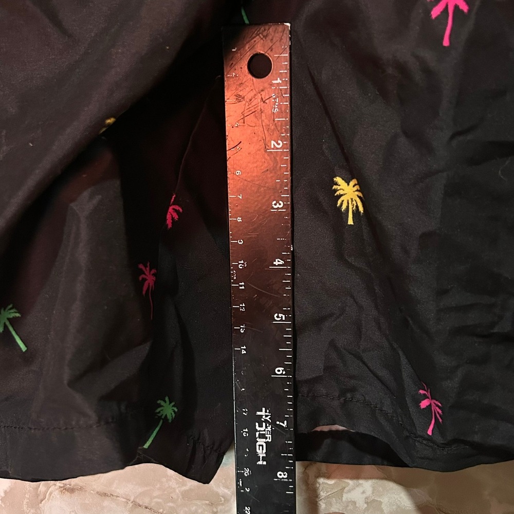 Old Navy Men's Black Palm Tree Swim Trunks Shorts Size Medium Elastic Drawstring - Picture 5 of 8
